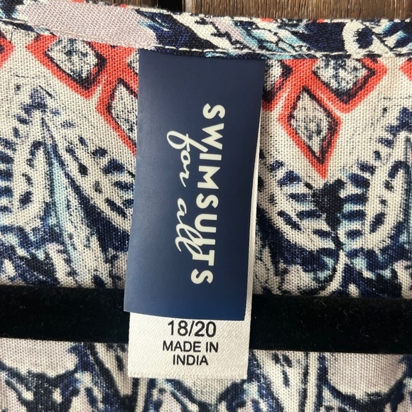 Swimsuits For All Short Sleeve Kelsea Cover Up Mini Dress Tunic Size 18/20 - Picture 5 of 7